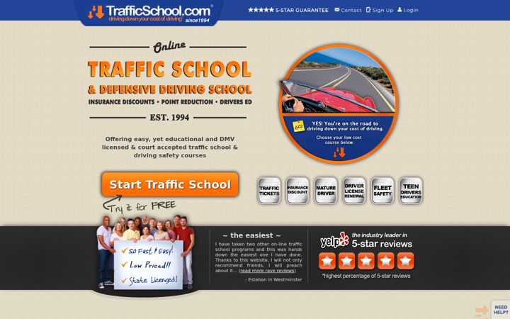 Skärmbild av trafficschool.com