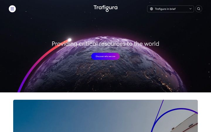 Screenshot of trafigura.com