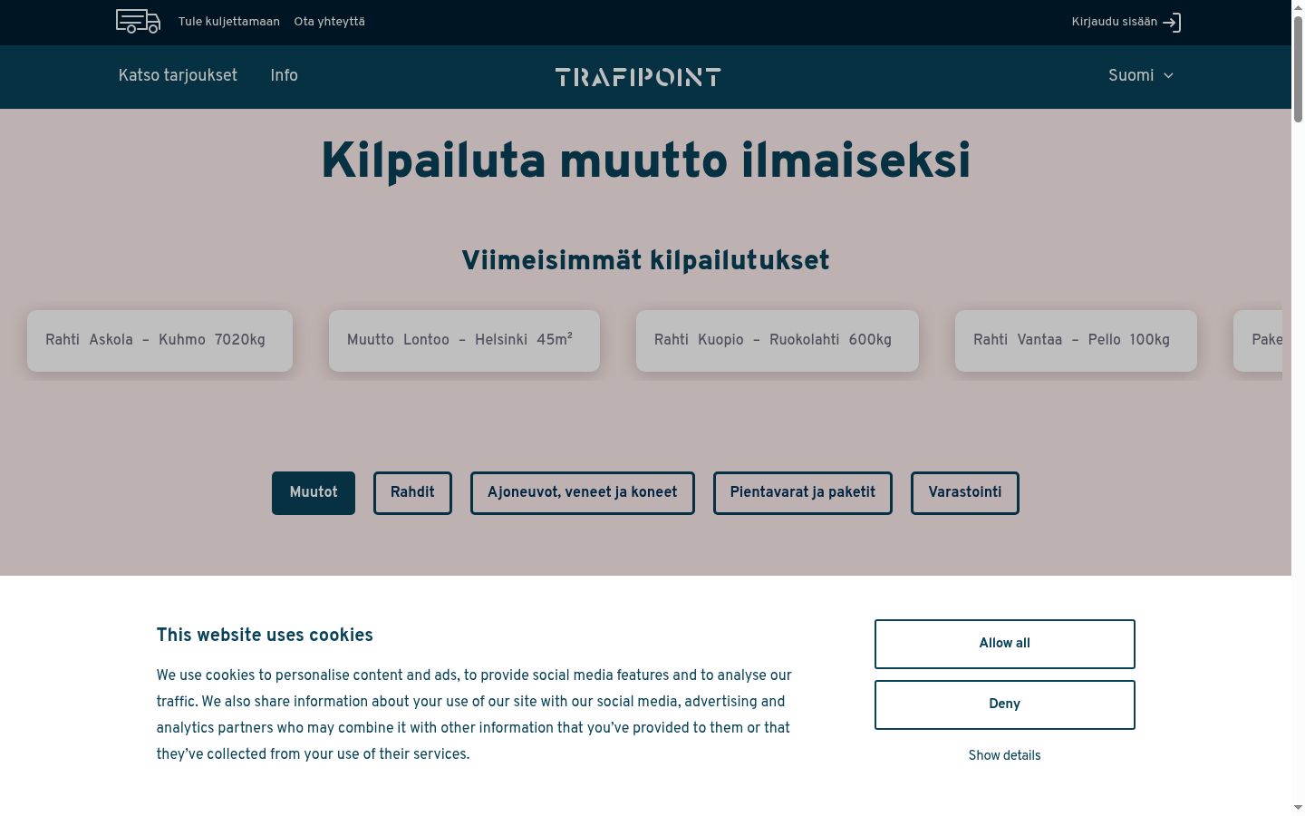 Screenshot of the consent banner shown before any interaction