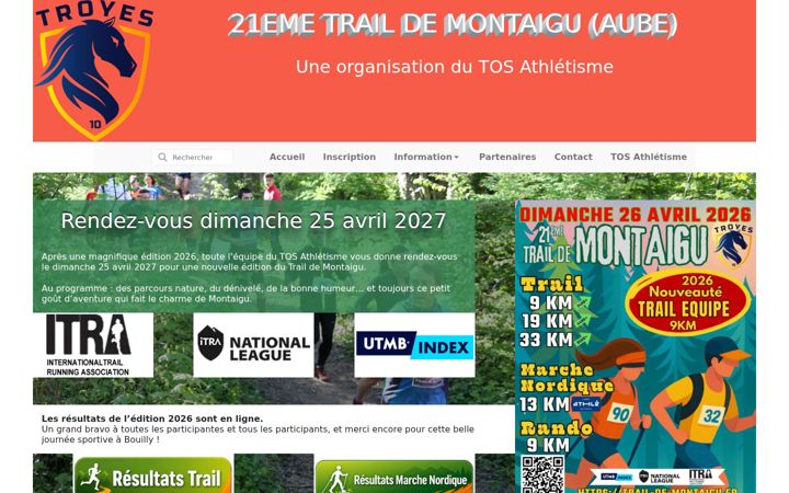 Screenshot of trail-de-montaigu.fr
