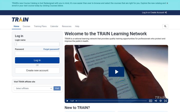 Screenshot of train.org
