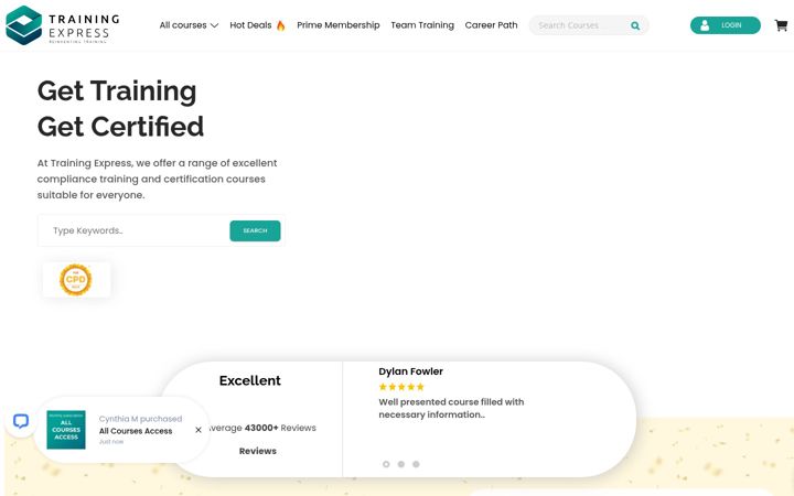 Screenshot von trainingexpress.org.uk