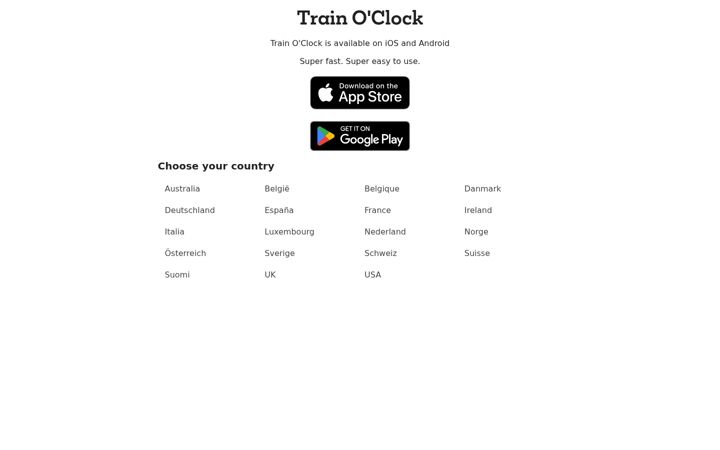 Screenshot of trainoclock.com