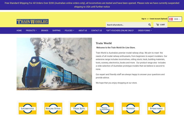 Screenshot of trainworld.net.au