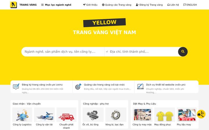Screenshot of trangvangvietnam.com