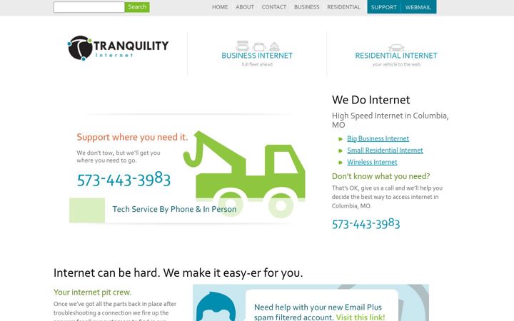 Screenshot of tranquility.net