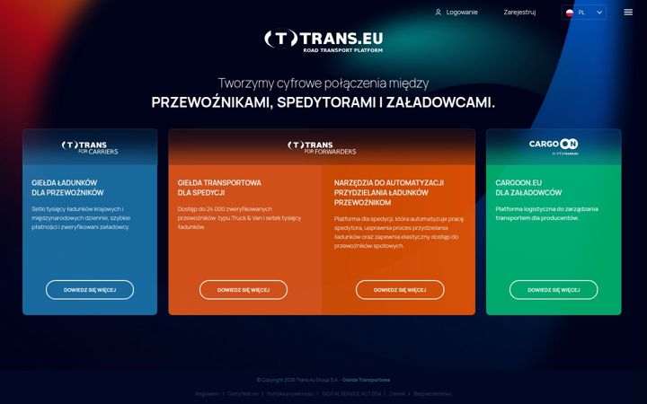 Screenshot of trans.eu