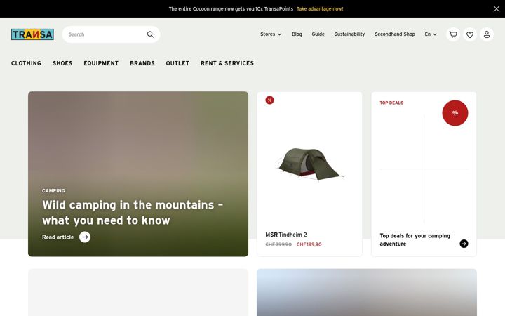 Screenshot of transa.ch