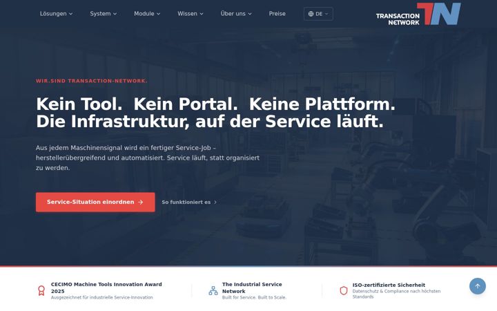 Ekrānuzņēmums no transaction-network.com