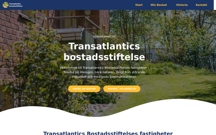 Screenshot of transatlanticsbostadsstiftelse.se