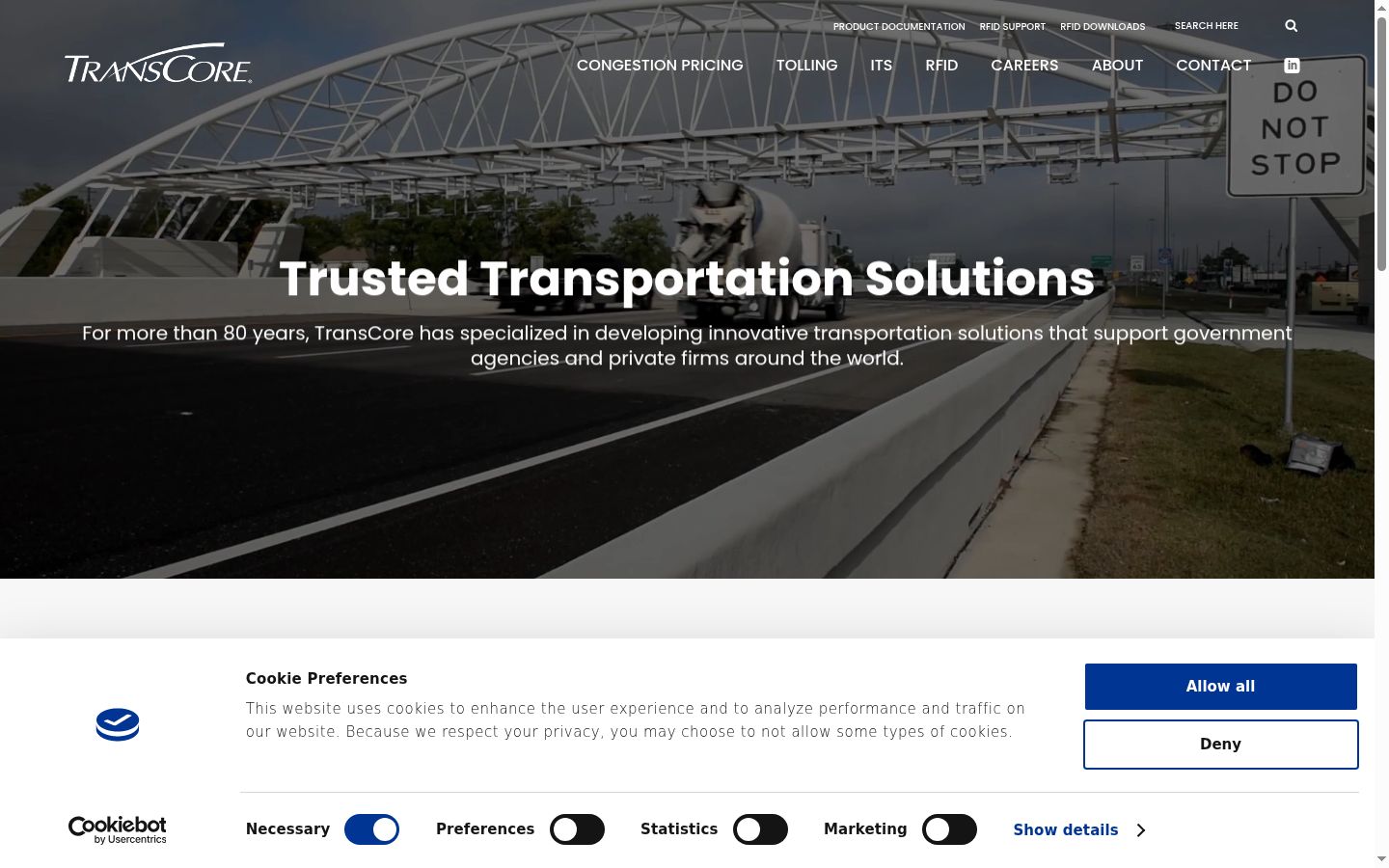 Screenshot of the consent banner shown before any interaction