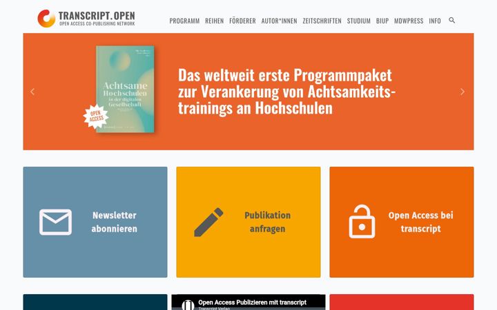 Zrzut ekranu transcript-open.de