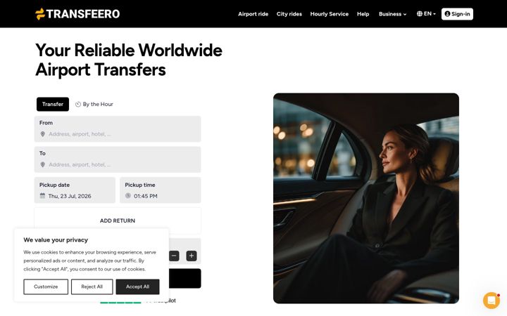 Screenshot of transfeero.com