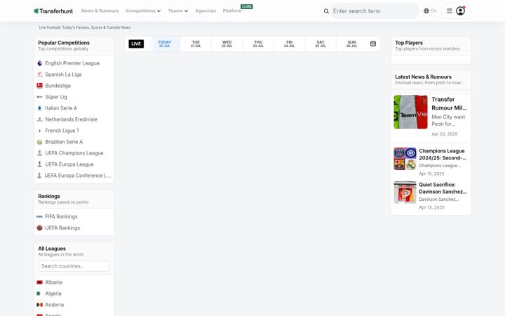 Screenshot of transferhunt.com