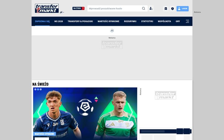 Screenshot of transfermarkt.pl