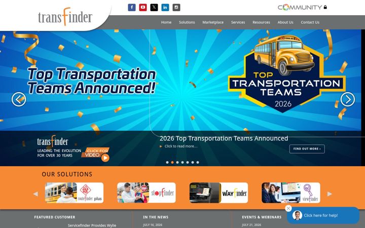 Screenshot of transfinder.com