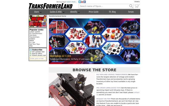 Screenshot of transformerland.com