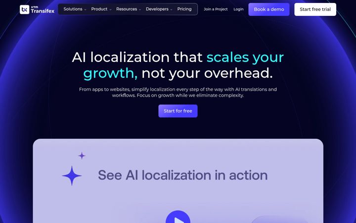 Screenshot of transifex.com