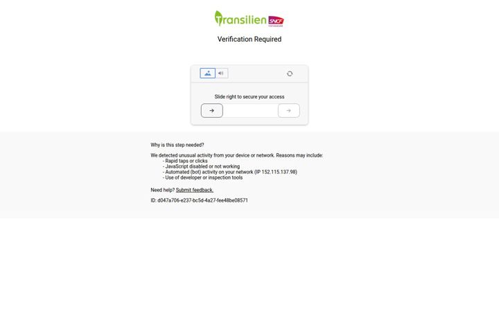 Zrzut ekranu transilien.com
