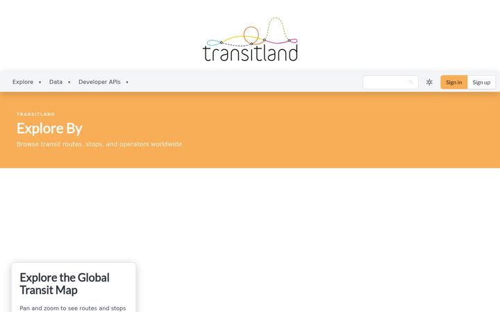 Screenshot of transit.land