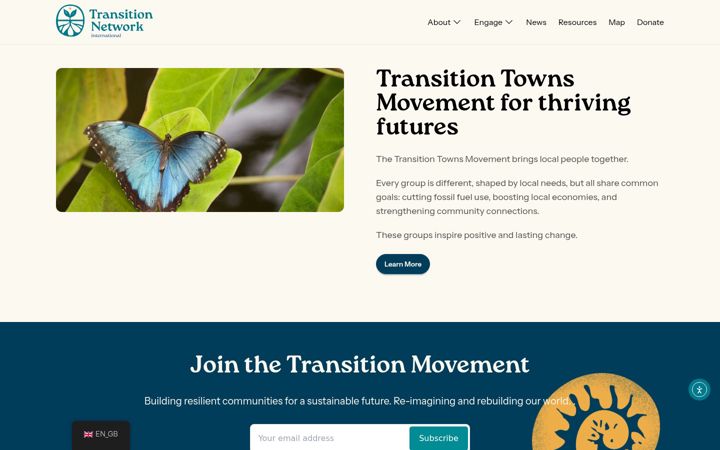 Screenshot of transitionnetwork.org