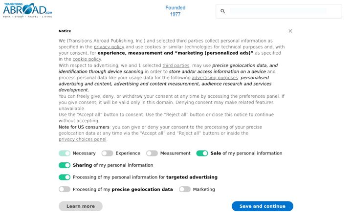 Screenshot of transitionsabroad.com