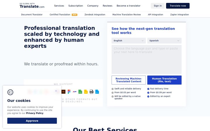 Skjermbilde av translate.com