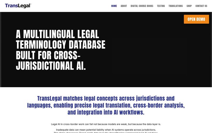Screenshot stránky translegal.com