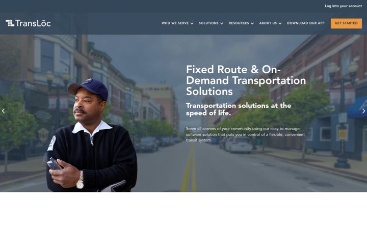 Screenshot of transloc.com
