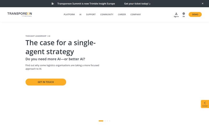 Screenshot of transporeon.com
