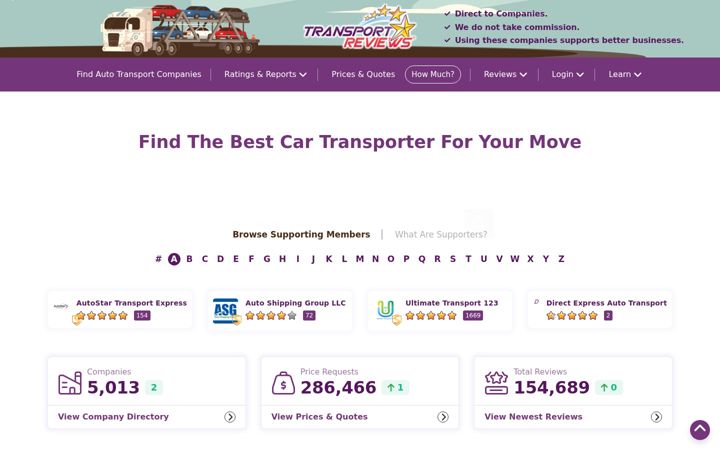 Screenshot of transportreviews.com
