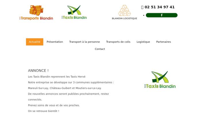 Screenshot of transports-blandin.fr