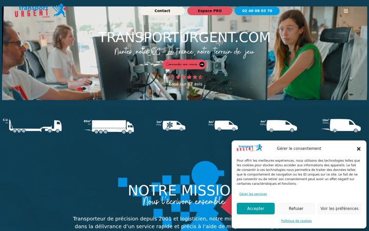 Екранна снимка на transporturgent.com