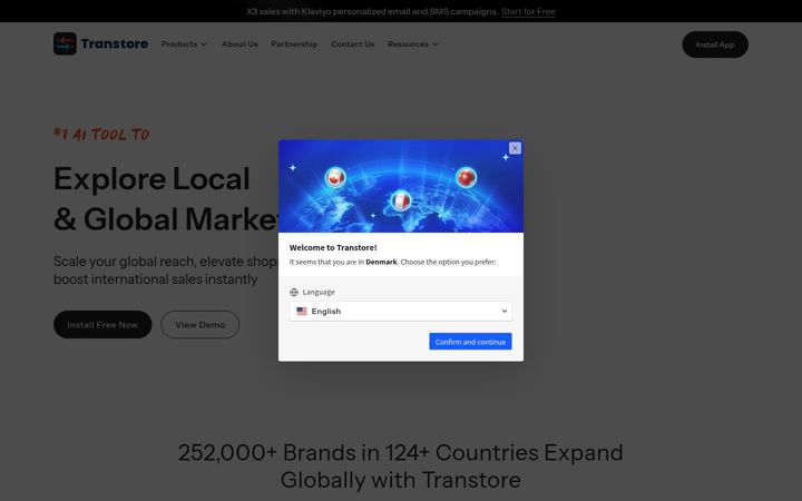 Екранна снимка на transtore.app