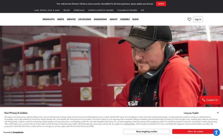 Screenshot of transwest.com