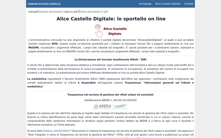Screenshot of trasparenzatari.altervista.org