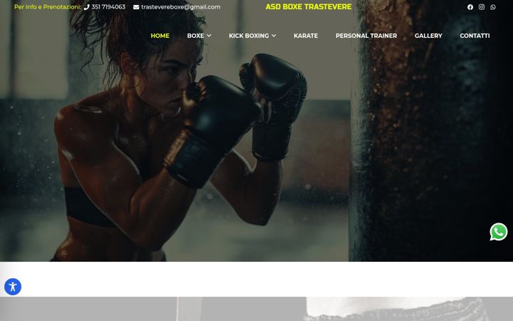 Captură de ecran a trastevereboxe.com