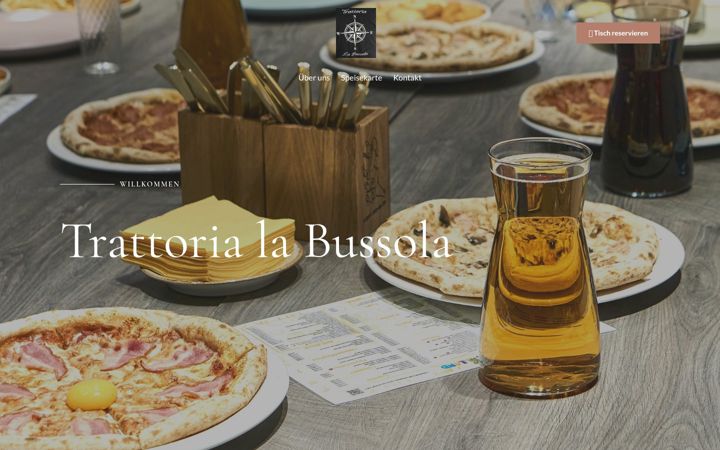 Kuvakaappaus sivustosta trattoria-labussola.de