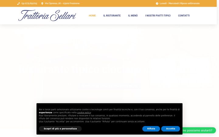 Screenshot of trattoriasellari.com