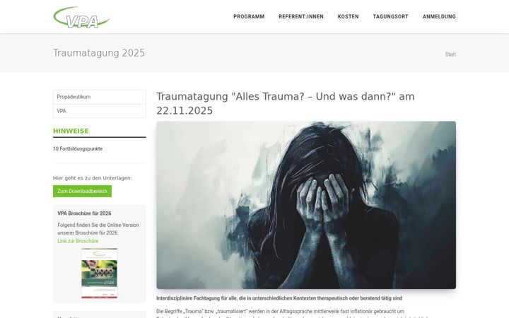 Screenshot of traumatagung.at