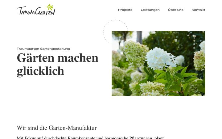 Captură de ecran a traumgarten-online.de