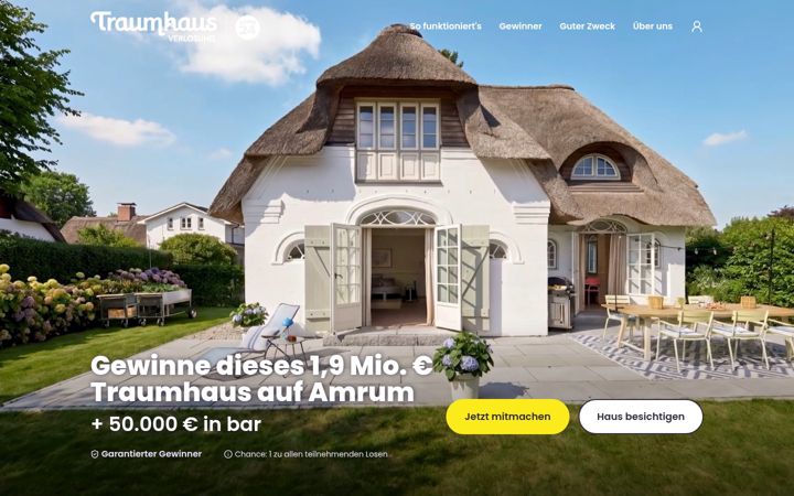 Screenshot of traumhausverlosung.de