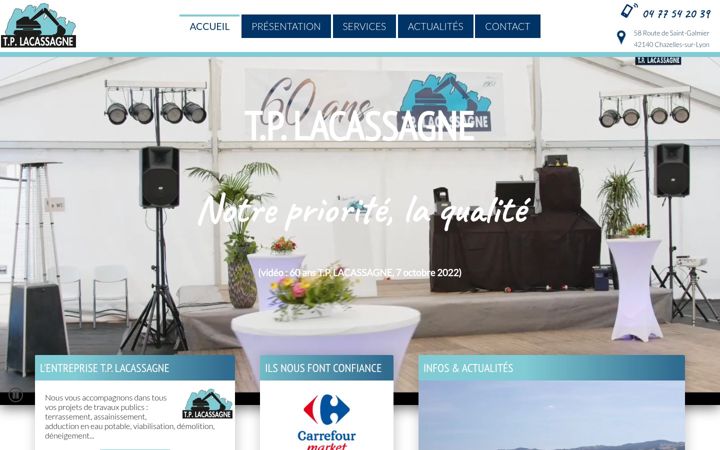 Screenshot of travaux-publics-lacassagne.fr