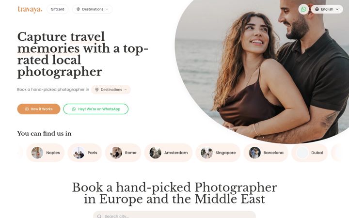 Екранна снимка на travaya.com