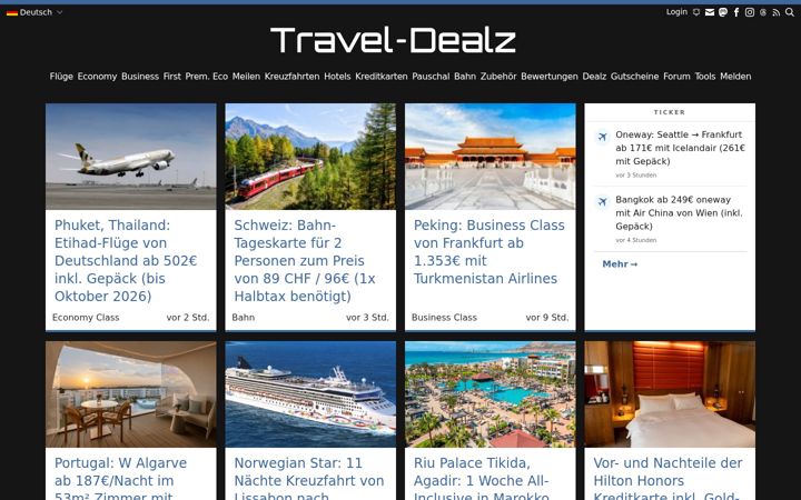 Screenshot of travel-dealz.de