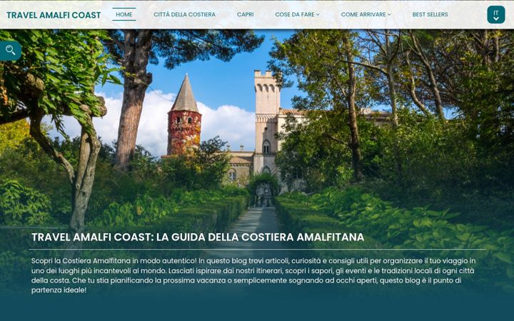 Snimka zaslona za travelamalficoast.it