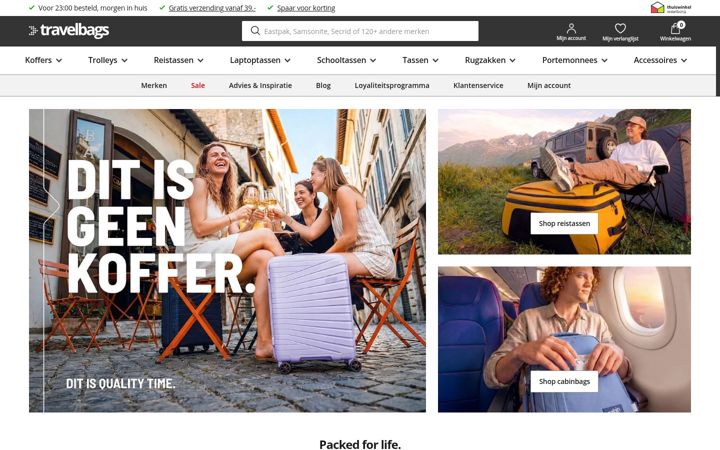 Screenshot of travelbags.nl