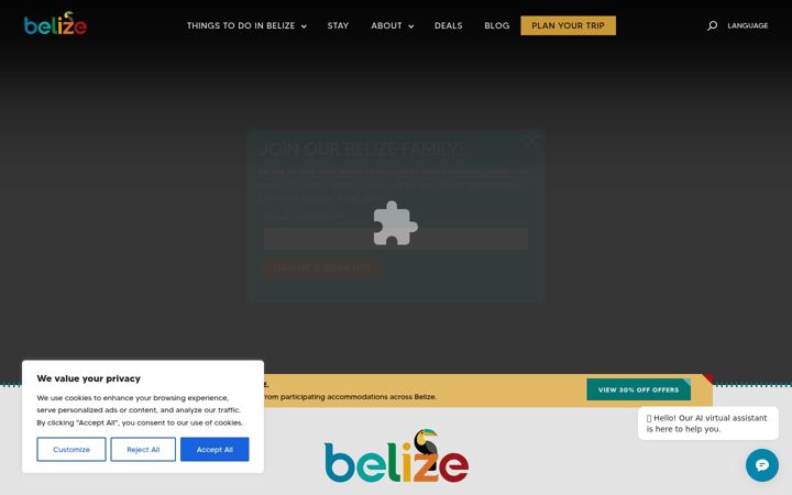 Screenshot di travelbelize.org
