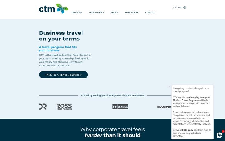 Screenshot of travelctm.com