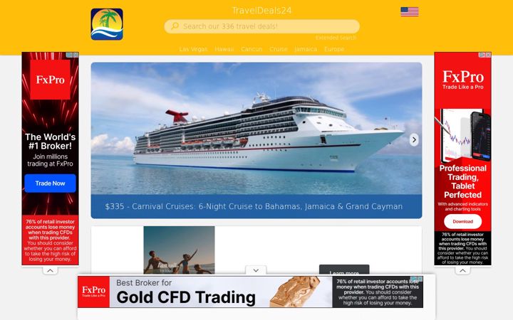 Screenshot of traveldeals24.net